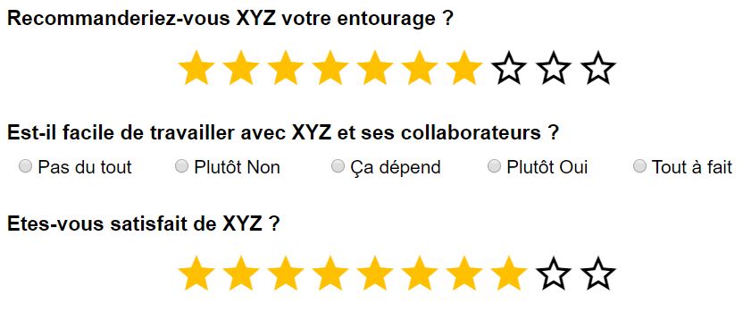 Exemple de questionnaire de Satisfaction Client