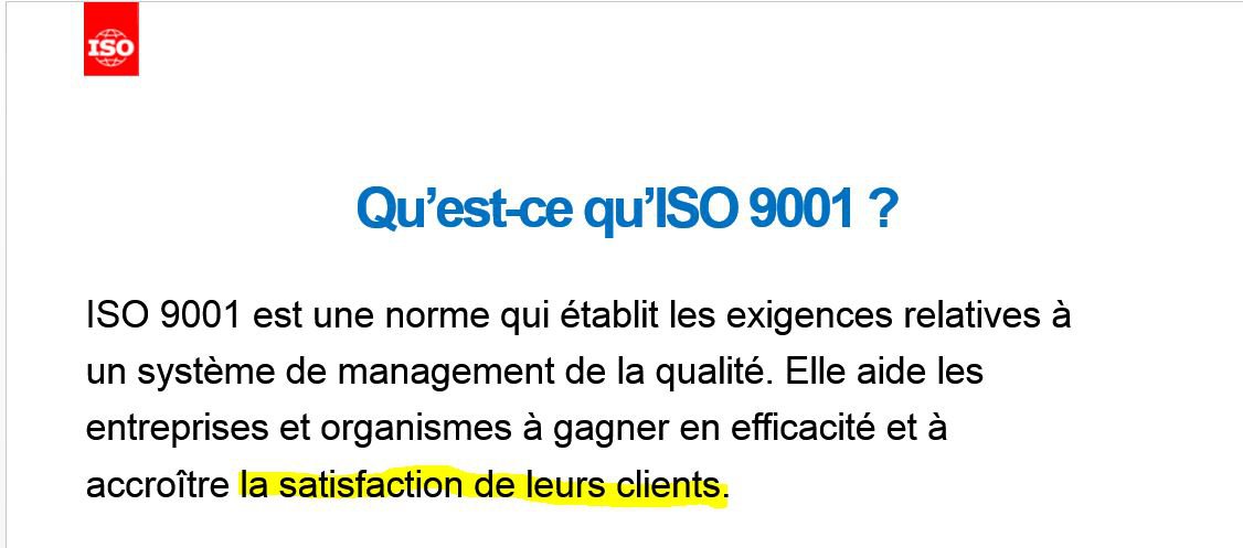 Qualité et Satisfaction Client